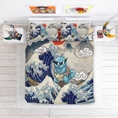 Squirtle Bedding Set Kanagawa Great Wave Edition