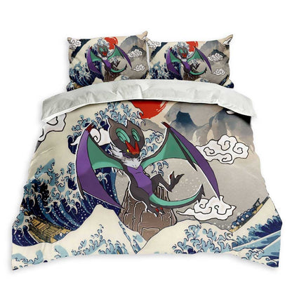 Noivern Bedding Set Kanagawa Great Wave Edition
