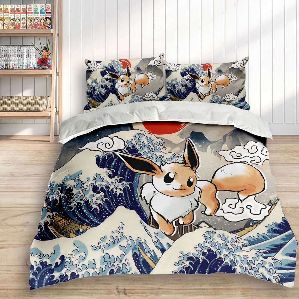 Eevee Bedding Set Kanagawa Great Wave Edition