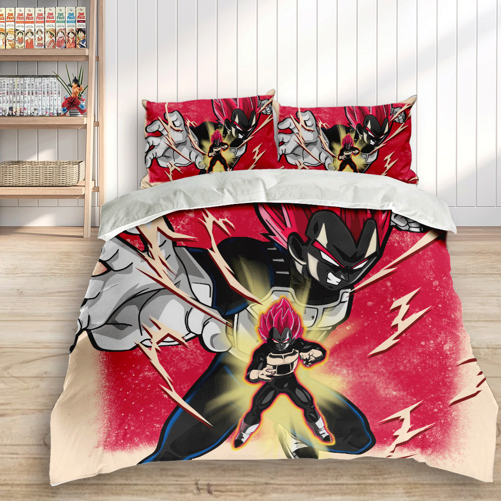 Vegeta Super Saiyan God Bedding Set Anime Custom