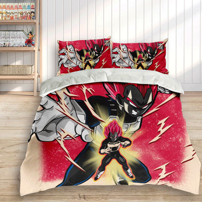 Vegeta Super Saiyan God Bedding Set Anime Custom
