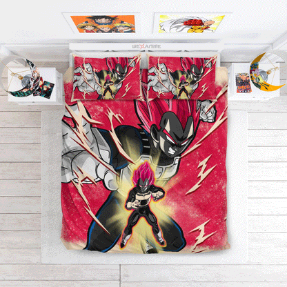 Vegeta Super Saiyan God Bedding Set Anime Custom