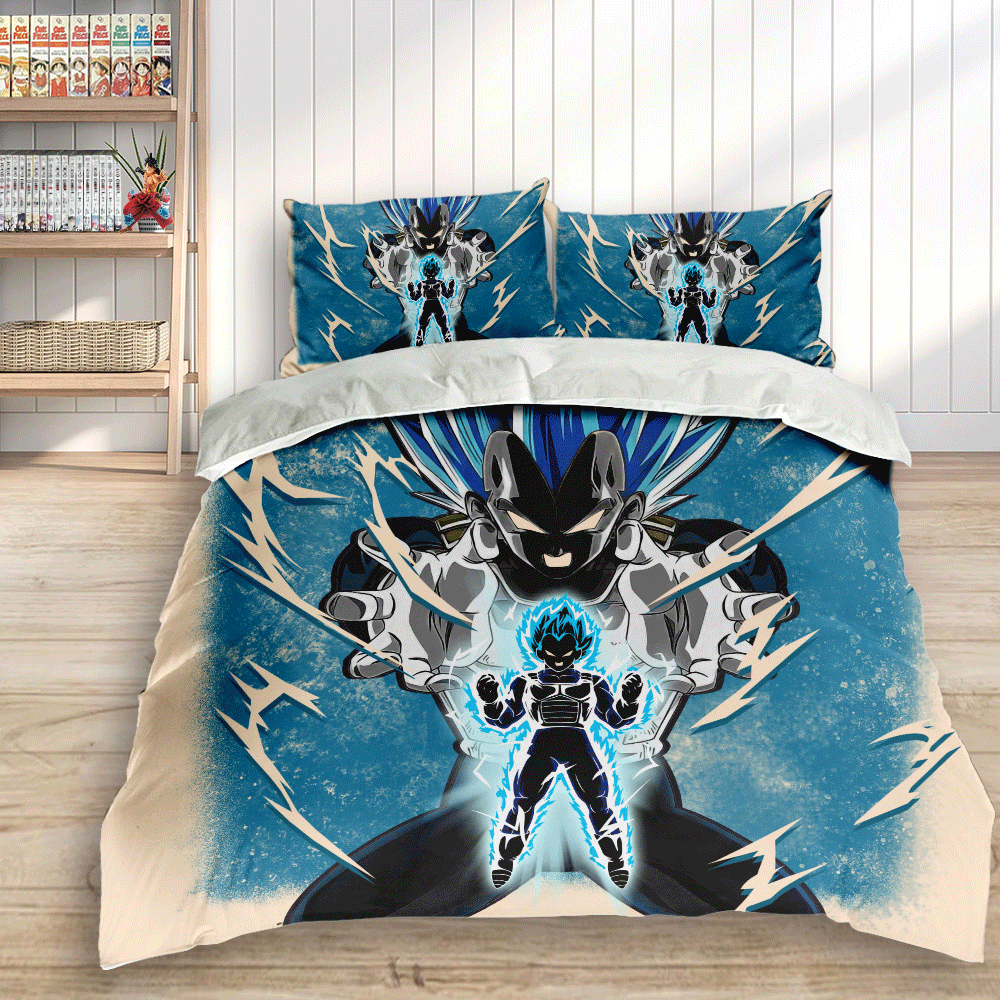 Vegeta Super Saiyan Blue Bedding Set Anime Custom