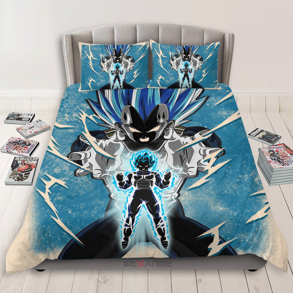 Vegeta Super Saiyan Blue Bedding Set Anime Custom