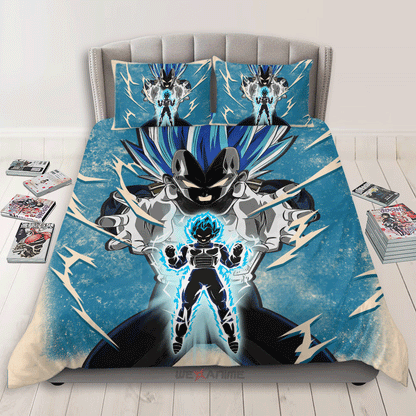 Vegeta Super Saiyan Blue Bedding Set Anime Custom