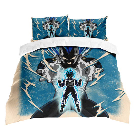 Vegeta Super Saiyan Blue Bedding Set Anime Custom