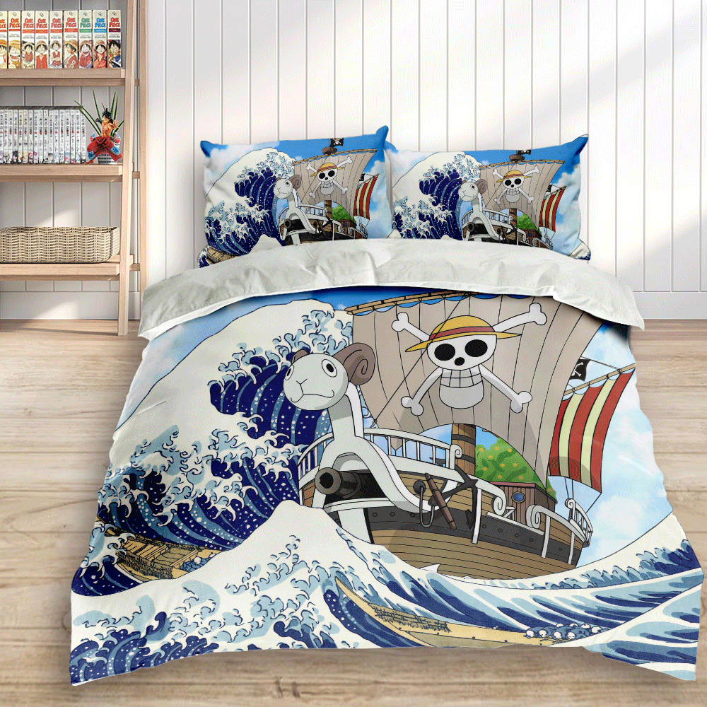 Kanagawa Great Wave Going Merry Bedding Set Home Decor
