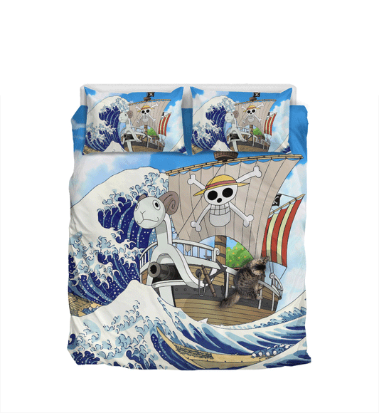 Kanagawa Great Wave Going Merry Bedding Set Home Decor