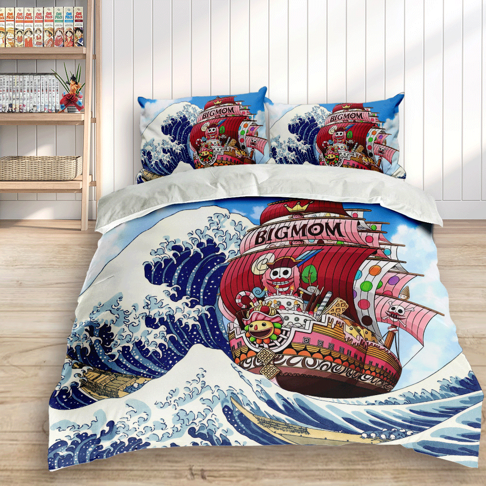 Kanagawa Great Wave Queen Mama Chanter Bedding Set Home Decor