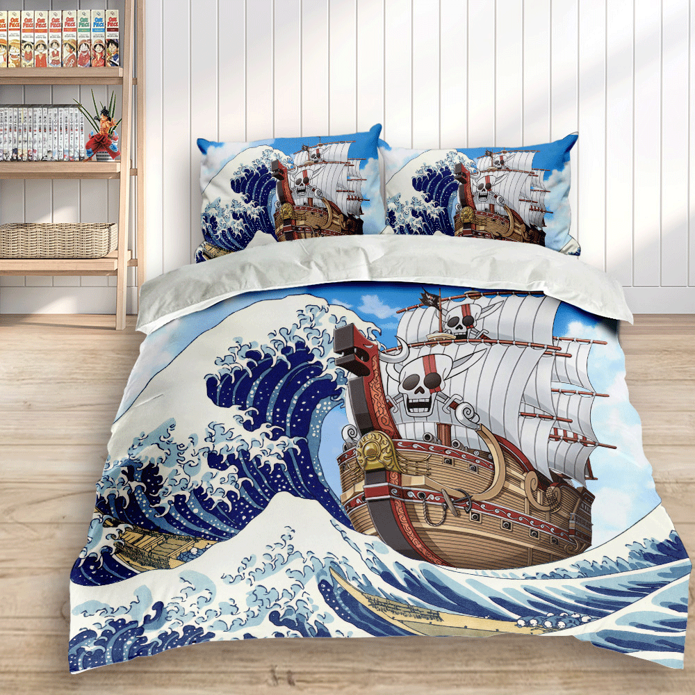 Kanagawa Great Wave Red Force Custom Bedding Set Home Decor