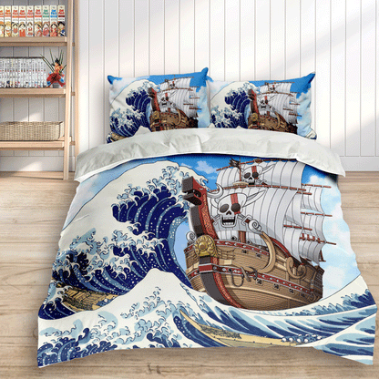 Kanagawa Great Wave Red Force Custom Bedding Set Home Decor