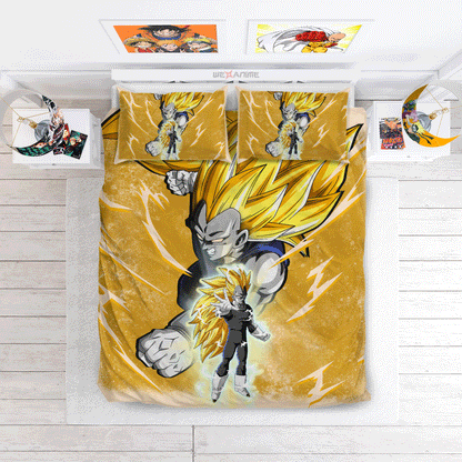 Vegeta Super Saiyan 3 Bedding Set Decor Bedding Room