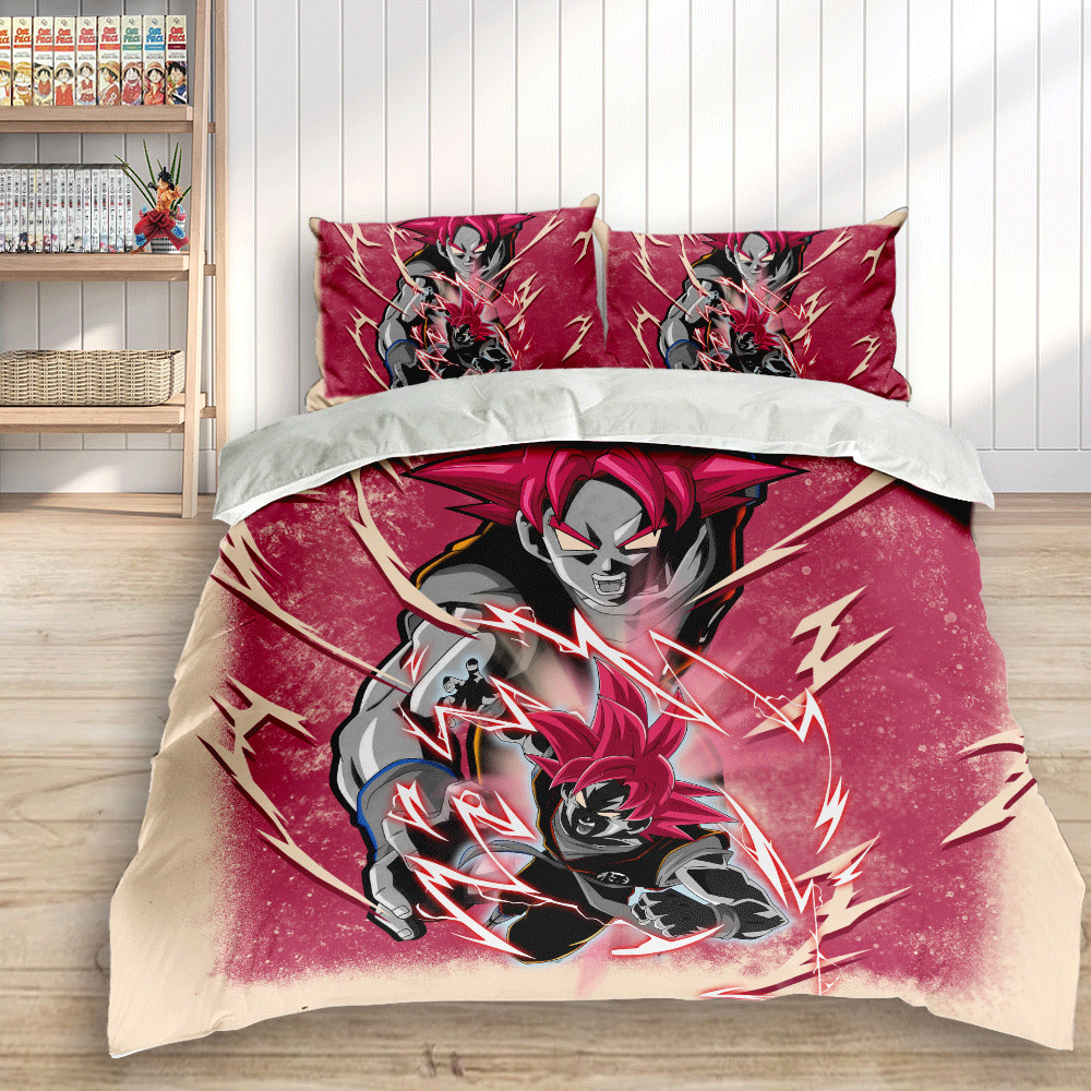 Goku Super Saiyan God Custom Bedding Set