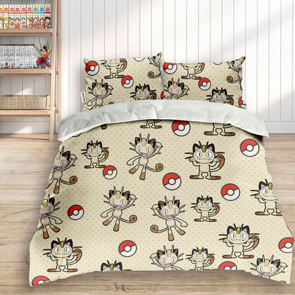 Meowth Polyester Duvet Cover Set
