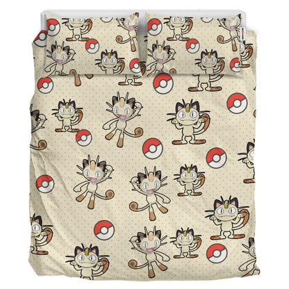Meowth Polyester Duvet Cover Set