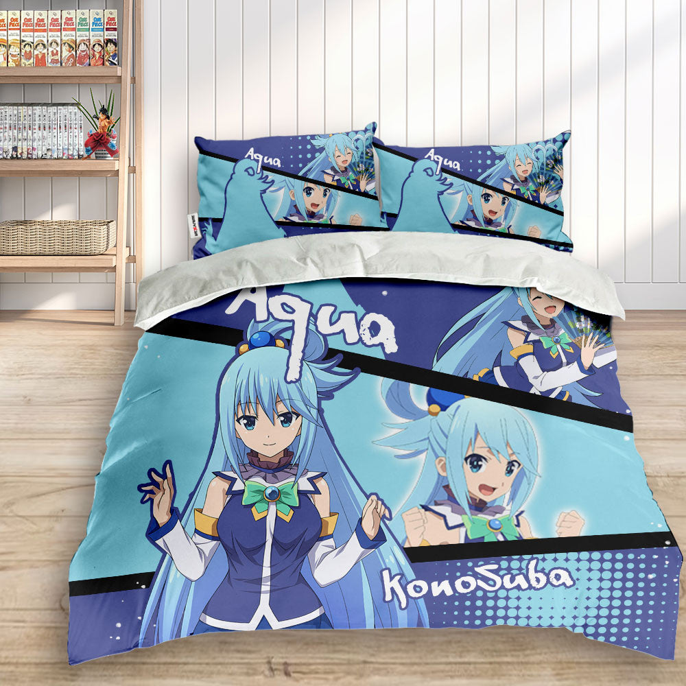 Aqua Polyester Duvet Cover Set