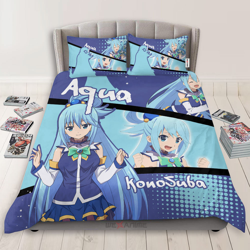 Aqua Polyester Duvet Cover Set