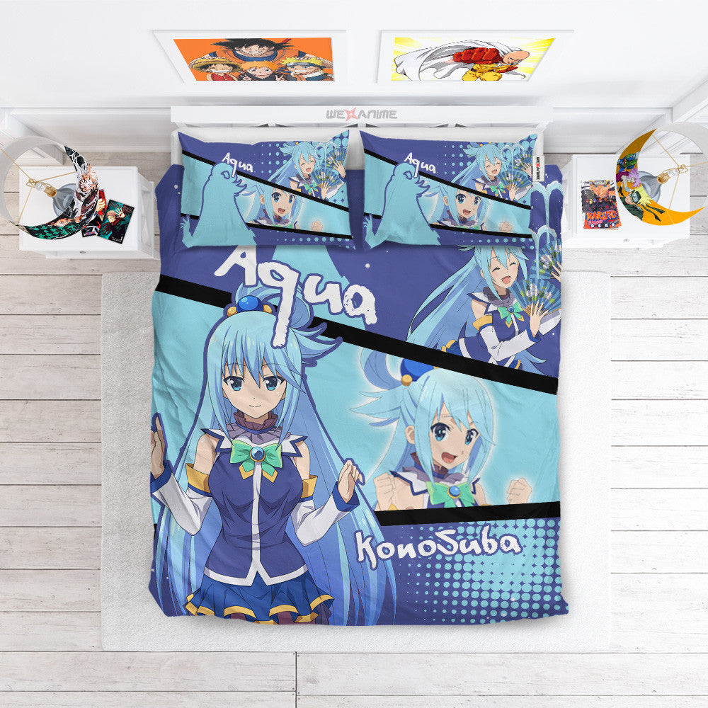 Aqua Polyester Duvet Cover Set