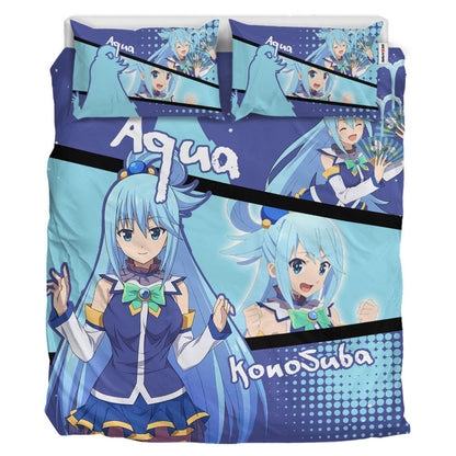 Aqua Polyester Duvet Cover Set