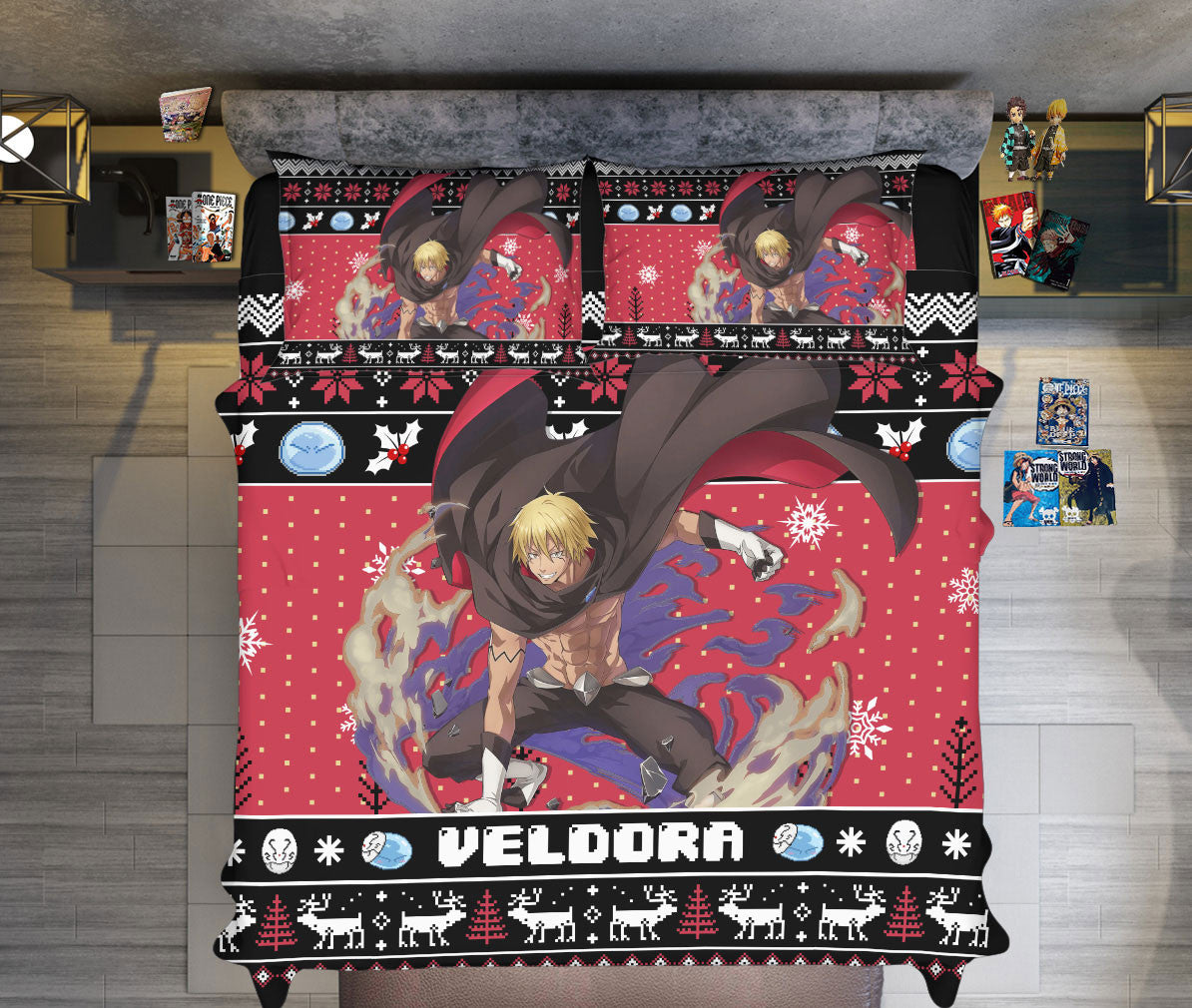 Veldora Tempest Bedding Set Xmas Style Anime