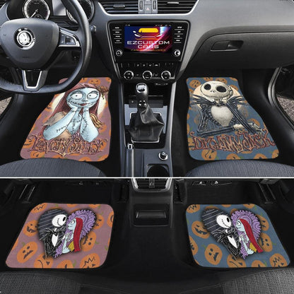 TNBC Car Mats Dreamy Jack Skellington And Lovely Sally Car Floor Mats Colorful