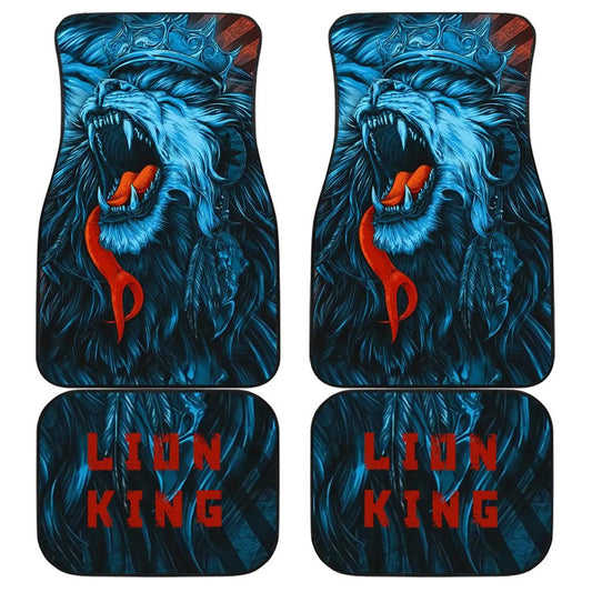 Native American Car Mats Native American Lion Graphic Art Car Floor Mats Blue