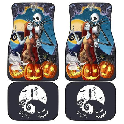 TNBC Car Mats Jack And Sally Pumpkin And Zero Car Floor Mats Colorful