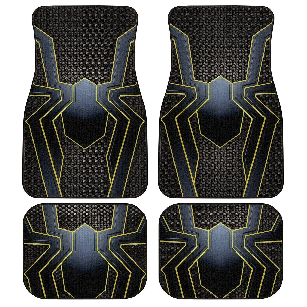 Spiderman Car Mats MV Character Spiderman Black Symbol Car Floor Mats Black