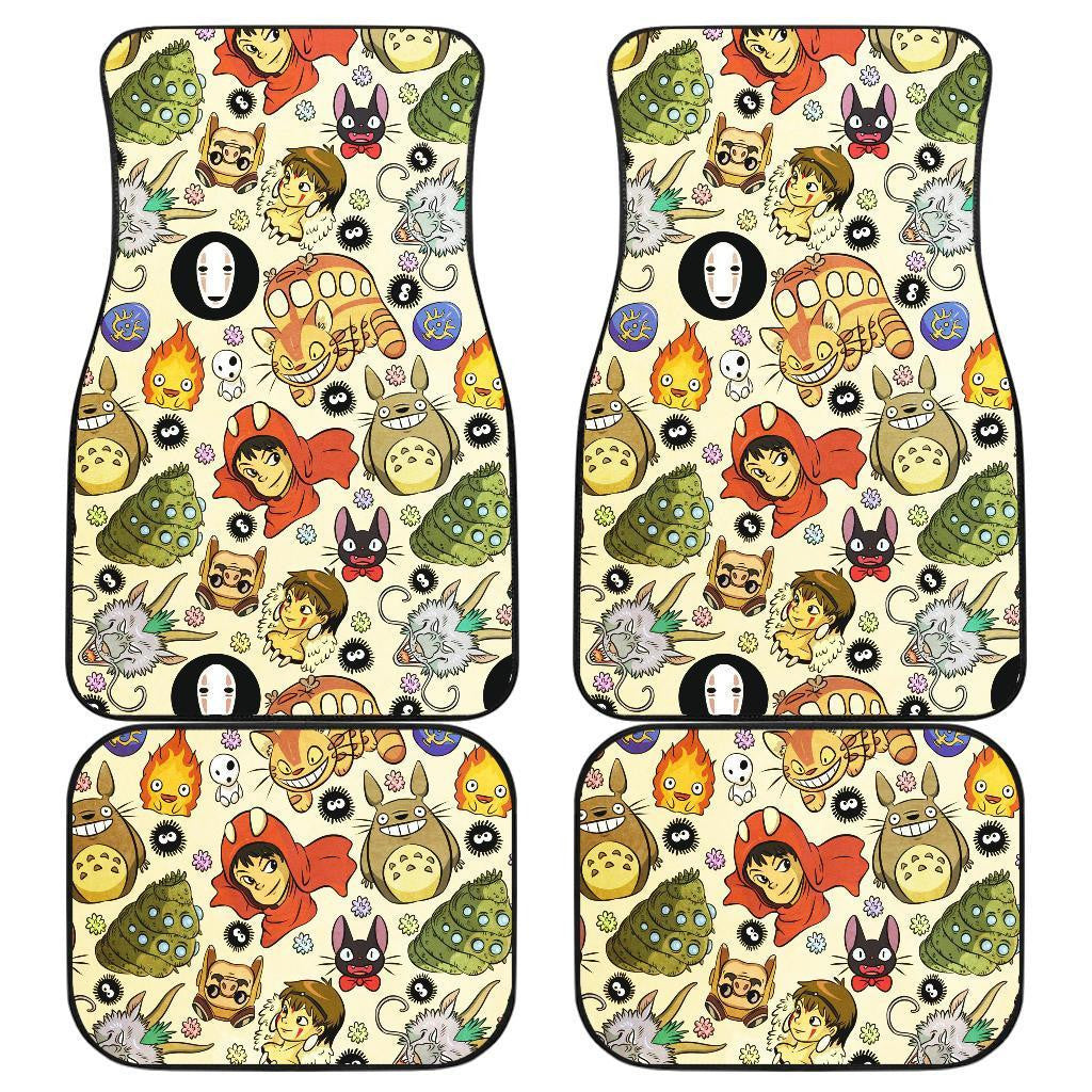 SGhibli Car Mats SGhibli All Characters Faces Chibi Pattern Car Floor Mat Colorful