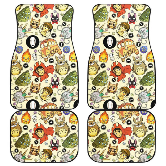 SGhibli Car Mats SGhibli All Characters Faces Chibi Pattern Car Floor Mat Colorful