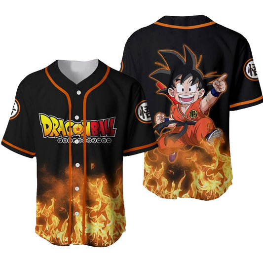 Dragon Ball Baseball Jersey Goku Kid Dragon Ball Jersey Shirt Black Orange Unisex Adult New Release