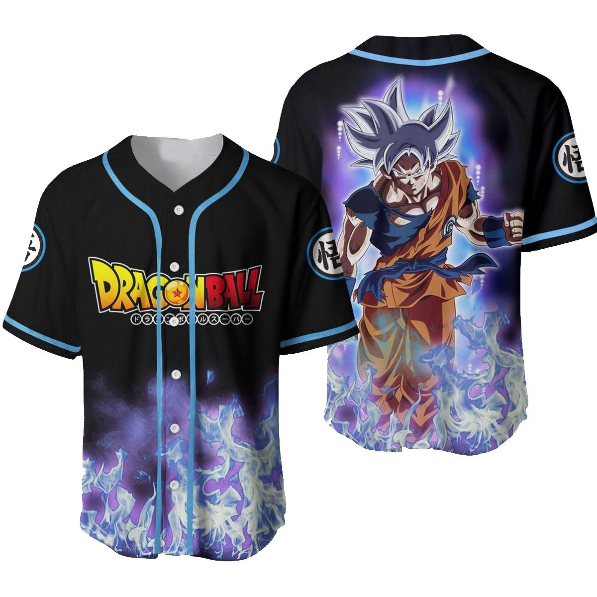 Dragon Ball Baseball Jersey Goku Ultra Instinct Graphic Dragon Ball Jersey Shirt Black Blue Unisex Adult New Release