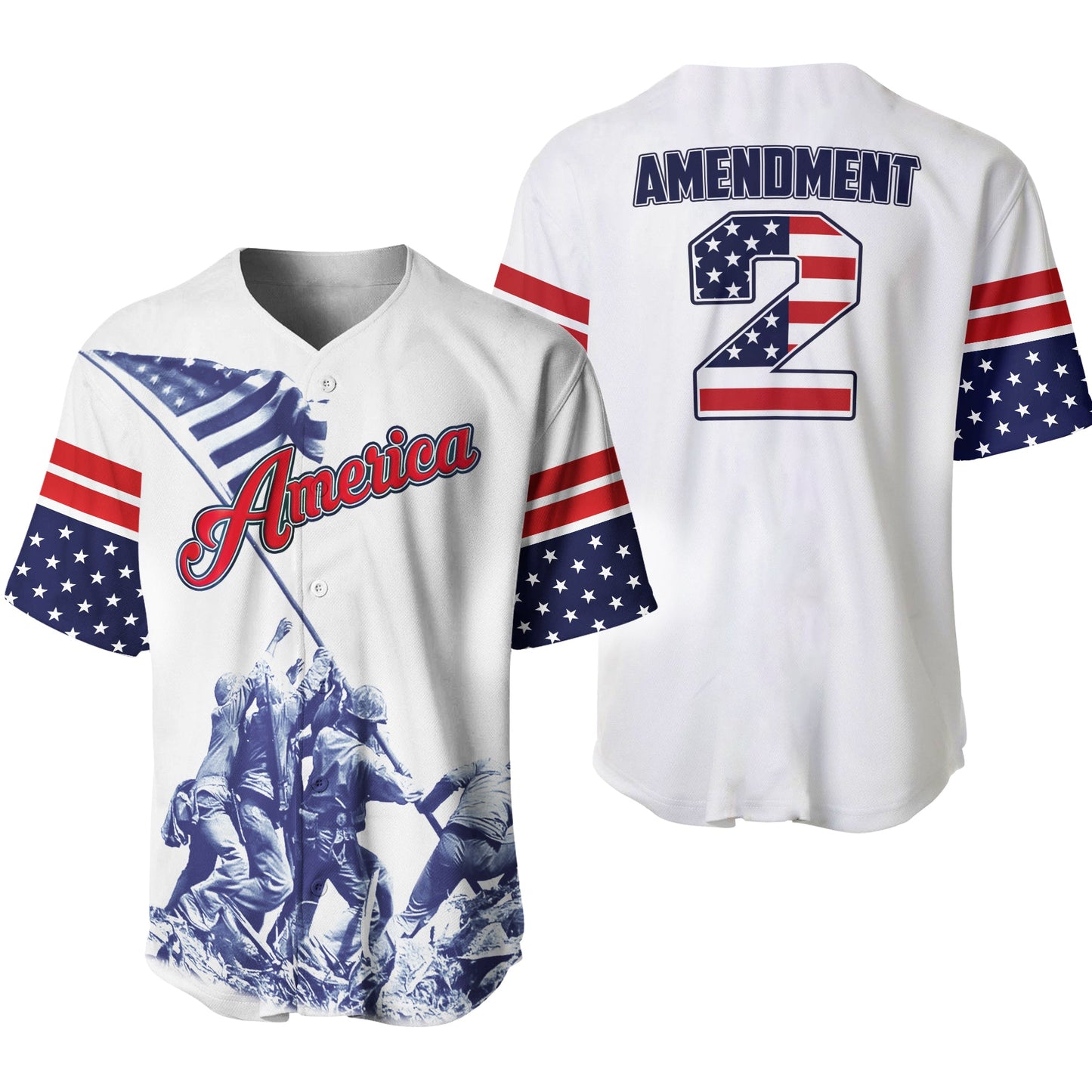 Independence Day Jersey Soldier 2nd Amendment America Independence Day White Jersey Shirt 04th Of July Baseball Jersey For Men