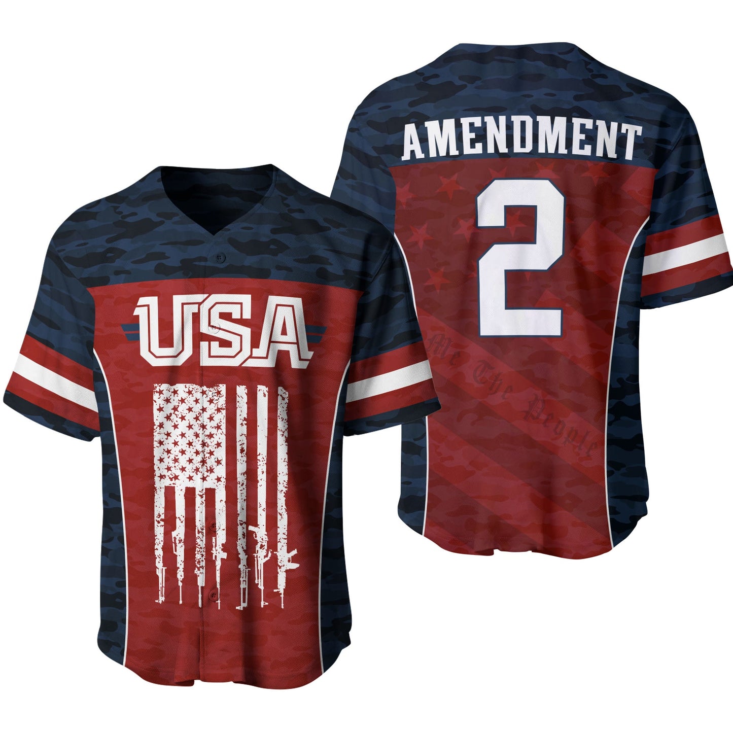 Independence Day Jersey 2nd Amendment USA American Flag Independence Day Red Jersey Shirt For Men 04th Of July Baseball Jersey