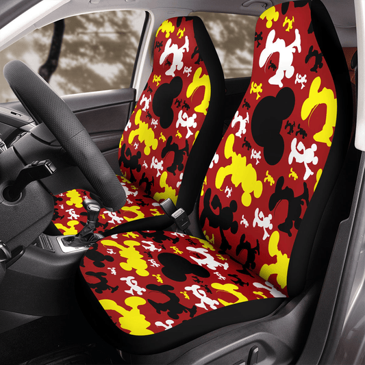 MM Car Seat Covers MM Poses Silhouette Seat Covers Red