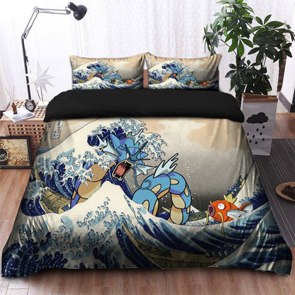 Gyarados Magikarp The Great Wave Japan Bedding Set