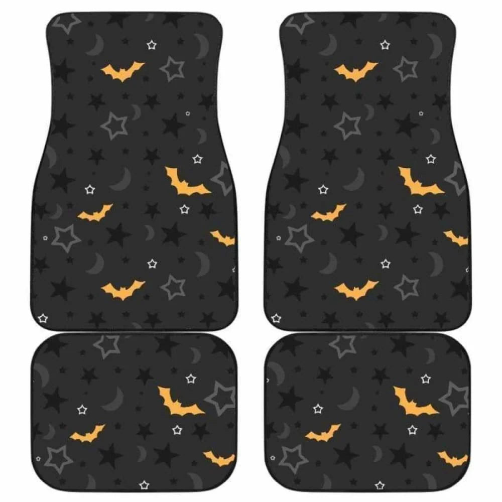 Halloween Car Mats Halloween Bat And Star Pattern Car Floor Mats Black Yellow