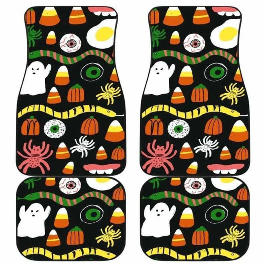 Halloween Car Mats Halloween All Types Of Candy Pattern Car Floor Mats Colorful