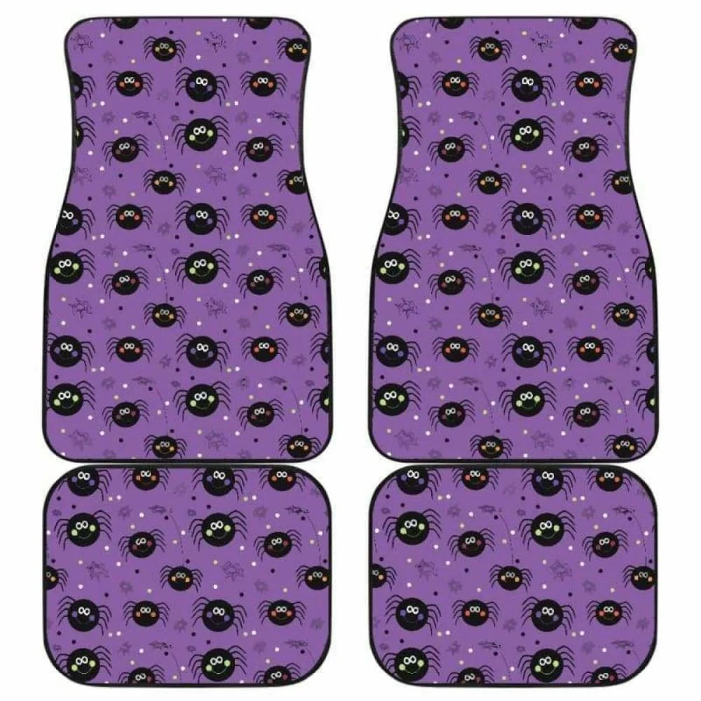 Halloween Car Mats Halloween Cute Spider Pattern Car Floor Mats Black Purple