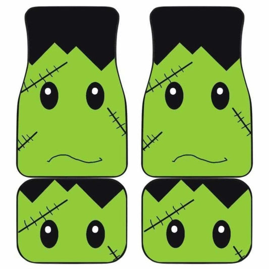 Halloween Car Mats Halloween Frankenstein Face Pattern Car Floor Mats Black Green