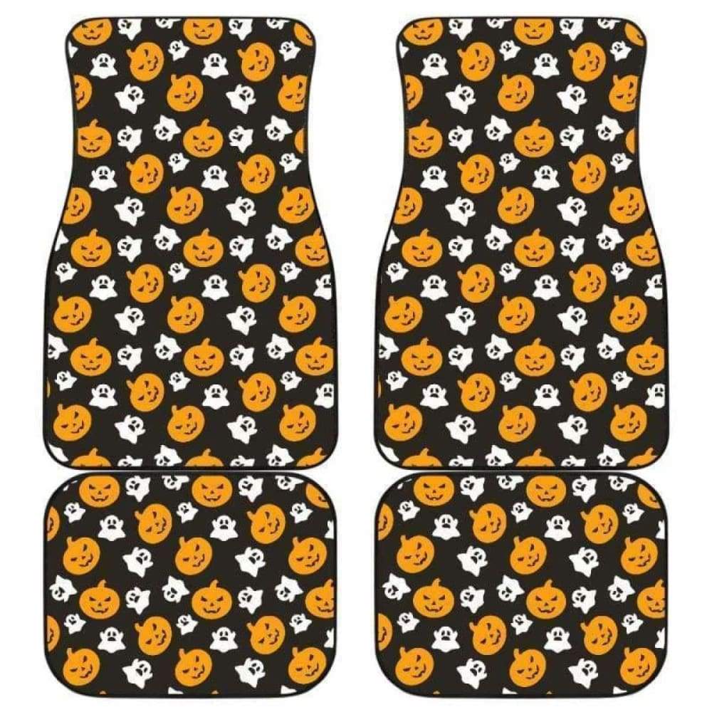 Halloween Car Mats Halloween Pumpkin And Ghost Pattern Car Floor Mats Black Orange