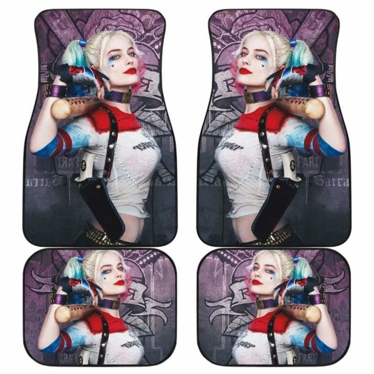 Harley Quinn Car Mats DC Harley Quinn Look From Suicide Squad Car Floor Mats Colorful