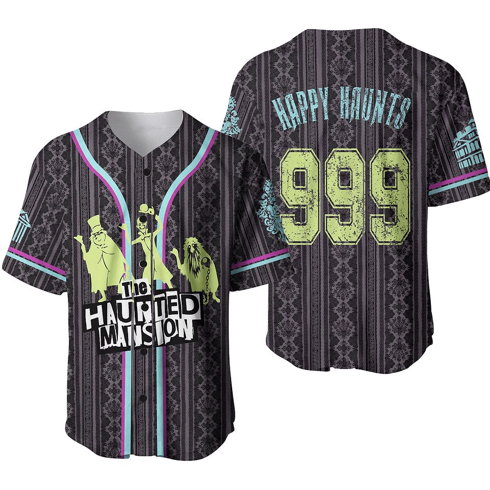 Haunted Mansion Baseball Jersey Happy Haunt 999 Haunted Mansion Jersey Shirt Colorful Unisex Adult