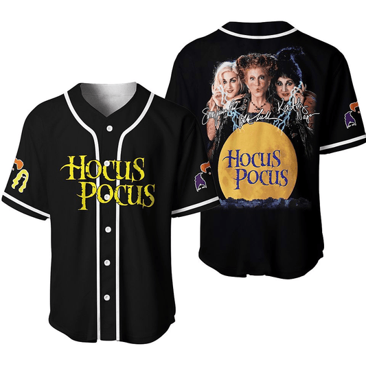 Hocus Pocus Baseball Jersey Sanderson Sisters Hocus Pocus Jersey Shirt Black Unisex Adult New Release