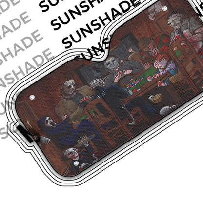 Gearhumans Horror Icons Playing Poker Custom Auto Car Sunshade