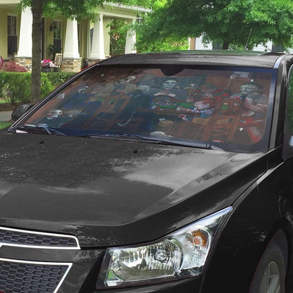 Gearhumans Horror Icons Playing Poker Custom Auto Car Sunshade
