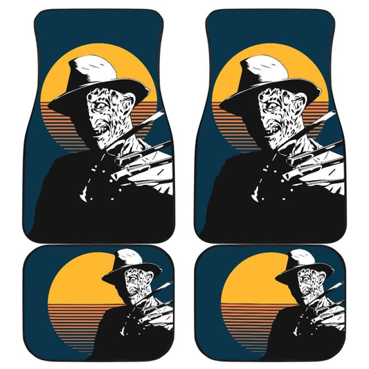 Horror Car Mats Horror Car Floor Mats Freddy Krueger Retro Vintage Yellow Moon Car Floor Mats