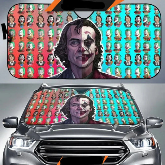 Joker Car Sun Shade Joker All Versions Graphic Pattern Winshield Sun Shade Colorful