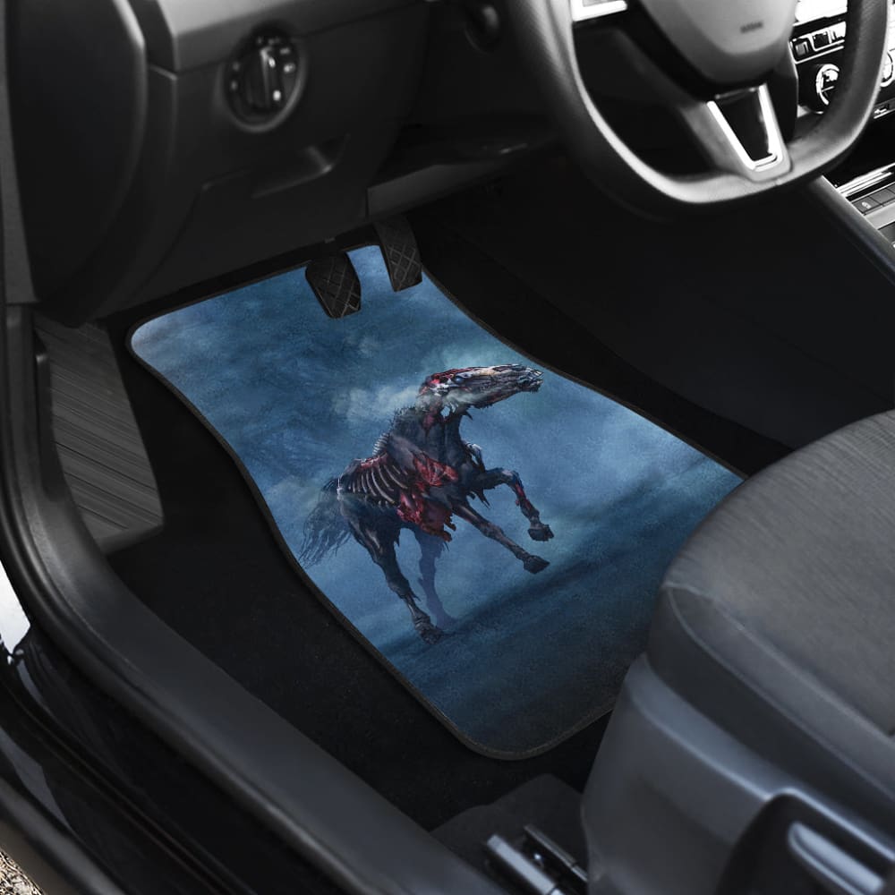 Horror Car Mats Horror Zombie Horse Blue Themed Car Floor Mats