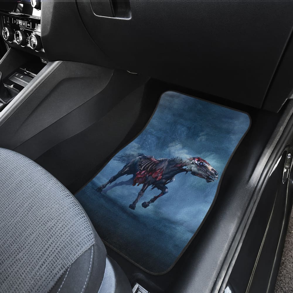 Horror Car Mats Horror Zombie Horse Blue Themed Car Floor Mats